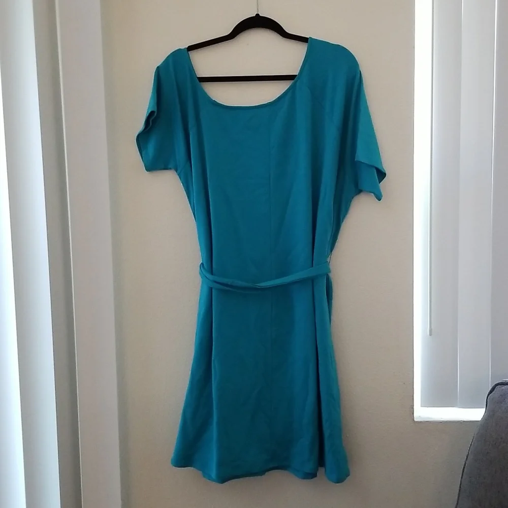 Torrid french terry teal off shoulder tshirt dress. Size 3x 22-24 - Picture 10 of 10